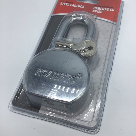 Brand new in box Roadpro 2.5” shackle steel padlock lock RPLSS65L - Picture 2 of 4